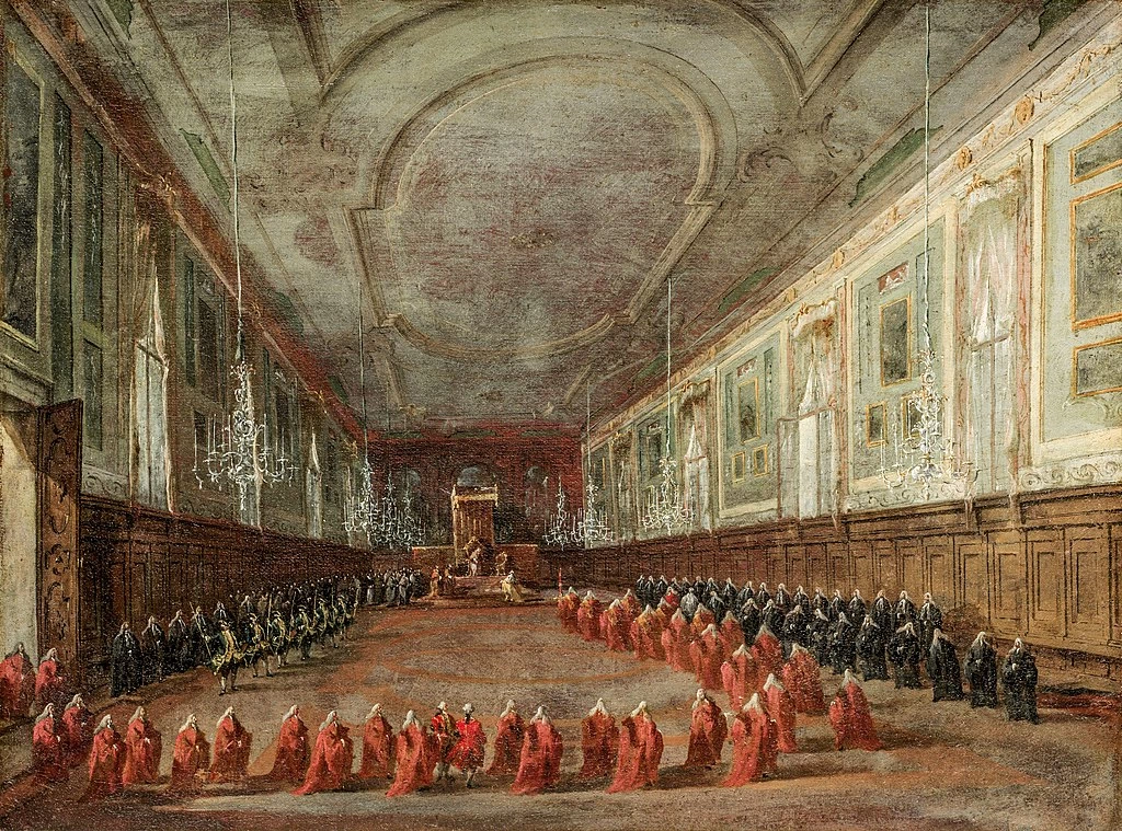 Papa Pio VI scende al trono per congedarsi dal Doge nel refettorio dell Sala dei SS.Giovanni e Paolo - Cleveland Museum of Art